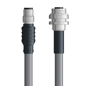 DN4110037F01 - LAPP UNITRONIC® DeviceNet Cordsets 14 & 18 AWG / 1 + 1 pair Bus - Gray PVC - M12 Male / M12 Female Bulkhead connectors - 1m Time-Limited