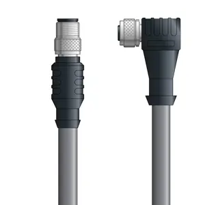Time-Limited DN4110024S02 - LAPP UNITRONIC® DeviceNet Cordsets 15 & 18 AWG / 1 + 1 pair Bus - Gray PVC - M12 Male / M12 Female 90 deg connectors - 2m