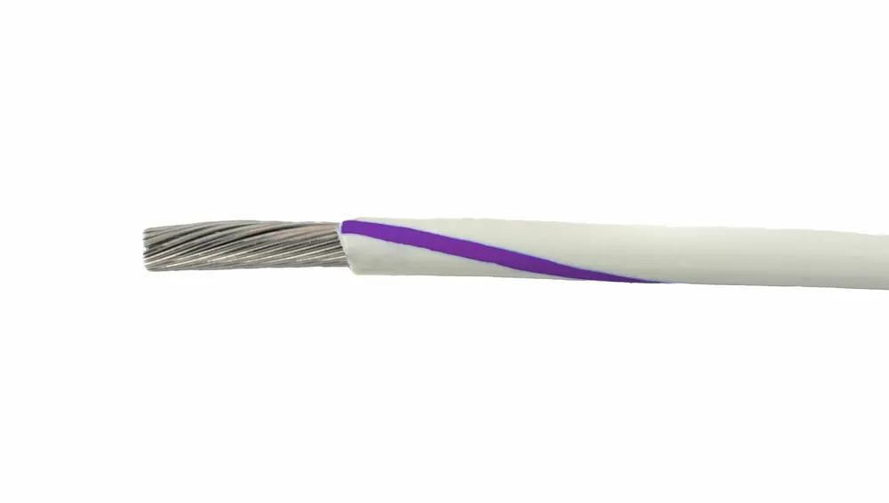 3055 WV005 - Alpha Wire UL 1007/UL 1569 PVC Hook-Up/Lead Wire - 18 AWG - 16/30 Stranded Conductor - Tinned Copper - 300V - White/Violet - 100ft Price Drop