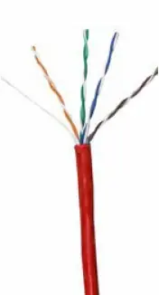CAT5e Unshielded PVC Ethernet Cable - 24 AWG 4 Pair - Red Factory Price