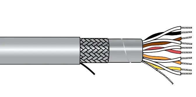 Brand New Alpha EcoCable® Mini Foil Braid Shield Multipair Cable - 20 AWG 8 Pair - Slate - 300V - 1000 ft