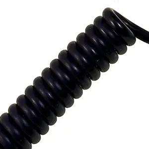 Affordable 73220222 LAPP UNITRONIC® SPIRAL Retractable Coiled Cable (12" - 47" length) - Shielded - 26 AWG 6 Conductor - Black