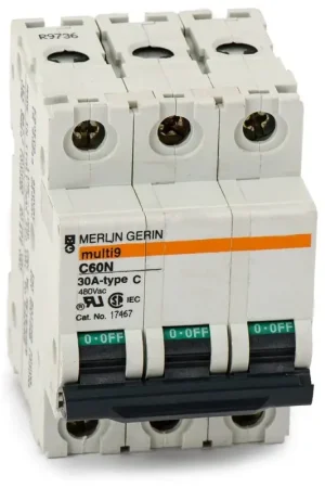 Schneider Electric / Merlin Gerin 17467 - 30A 3 Pole Miniature Circuit Breaker Brand New