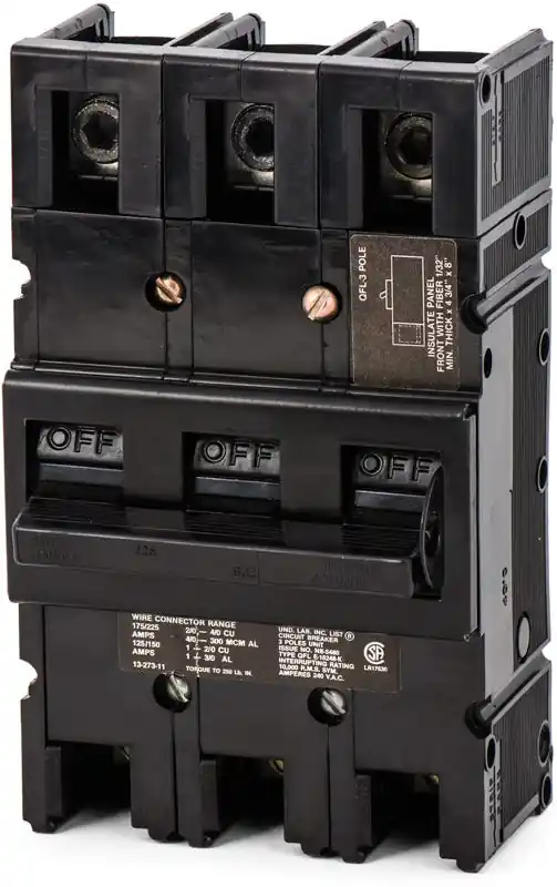 Buy Today Zinsco QFL23225 - 225A 3 Pole Molded Case Circuit Breaker