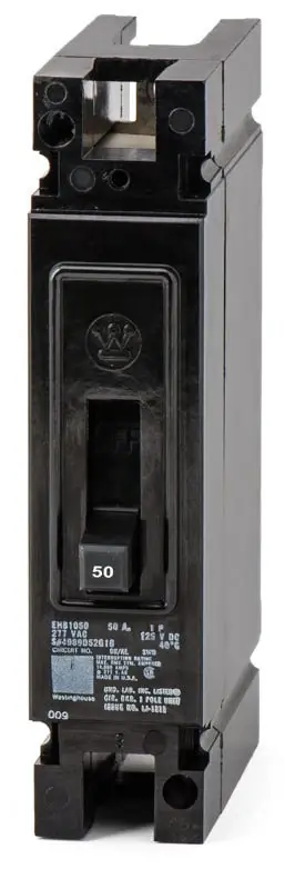 New Release Eaton / Westinghouse EHB1050 - 50A 1 Pole Molded Case Circuit Breaker
