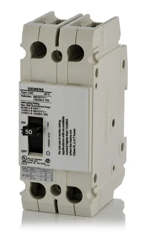 Siemens CQD250 - 50A 2 Pole Molded Case Circuit Breaker Order Now