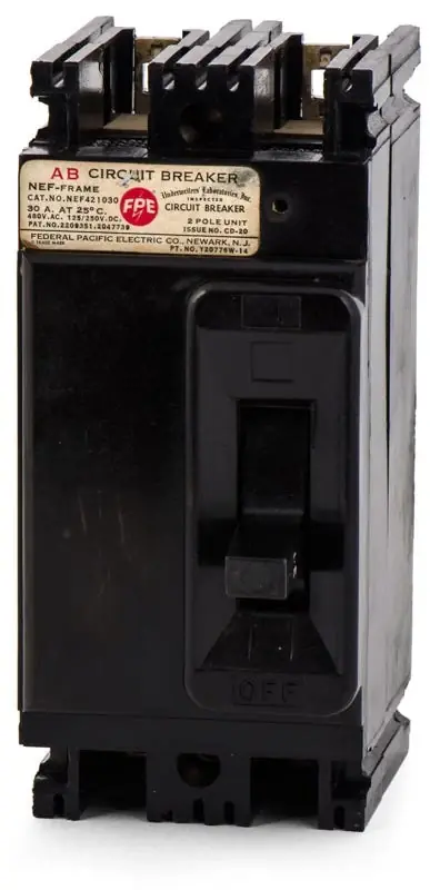 Trending Federal Pacific NEF421030 - 30A 2 Pole Molded Case Circuit Breaker