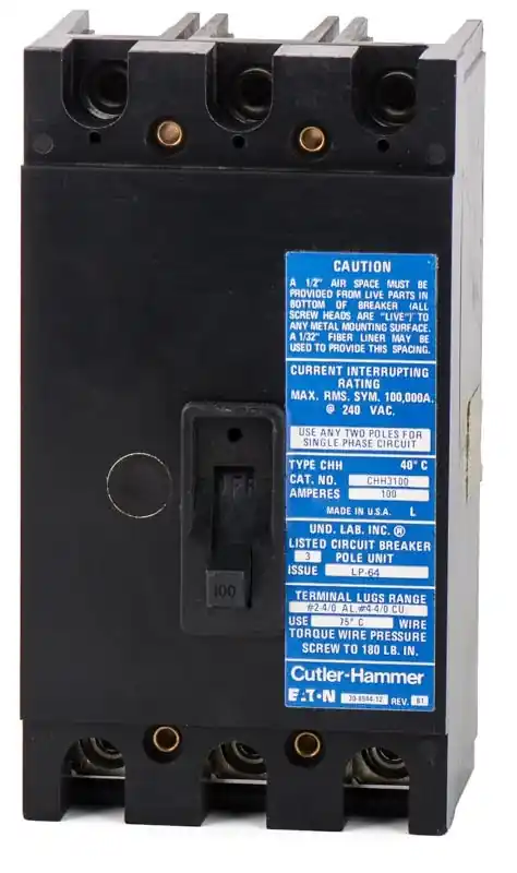 Eaton / Cutler-Hammer CHH3100 - 100A 3 Pole Molded Case Circuit Breaker Hassle-Free Returns