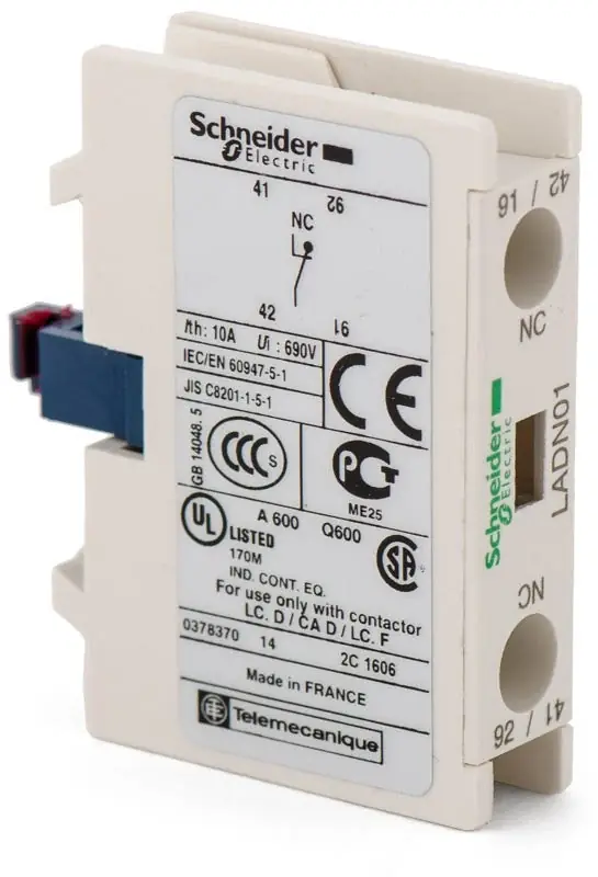 Fast Shipping Schneider Electric LADN01 Auxiliary Contact Block