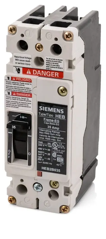 Siemens HEB2B035B - 35A 2 Pole Molded Case Circuit Breaker Price Cut