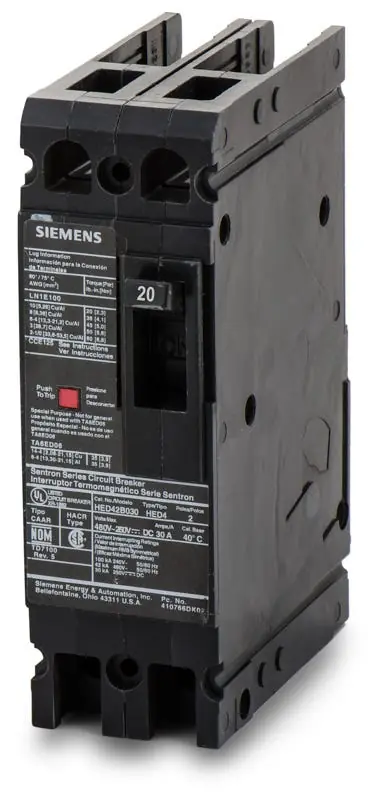 Siemens HED42B020L - 20A 2 Pole Molded Case Circuit Breaker Don't Miss Out
