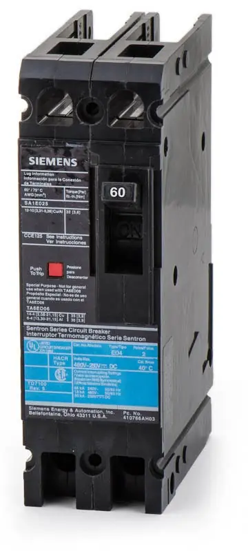 Siemens ED42B060L - 60A 2 Pole Molded Case Circuit Breaker Authentic
