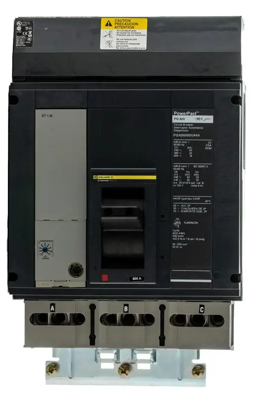 New Release Square D PGA36080U44A - 800A 3 Pole Molded Case Circuit Breaker