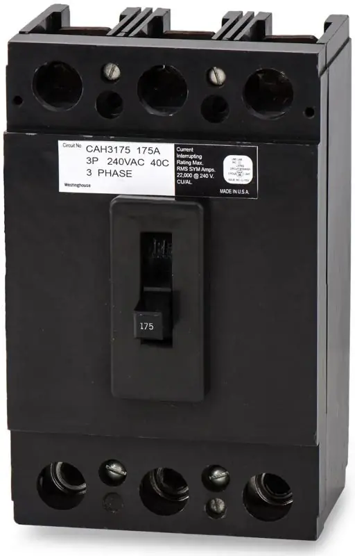 Secure Checkout Eaton / Cutler-Hammer CAH3175 - 175A 3 Pole Molded Case Circuit Breaker