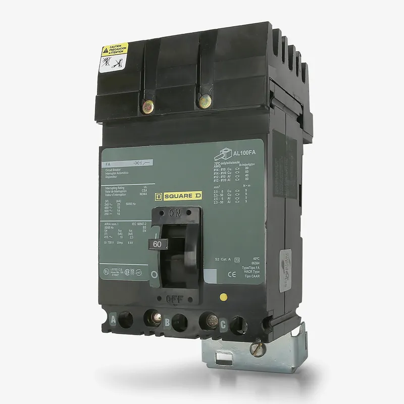 Square D FA36060 - 60A 3 Pole Molded Case Circuit Breaker Popular