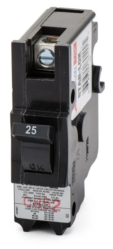 Federal Pacific NA25 - 25A 1 Pole Miniature Circuit Breaker Grab Now