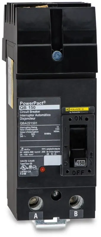 Secure Checkout Square D QBA221501 - 150A 2 Pole Molded Case Circuit Breaker