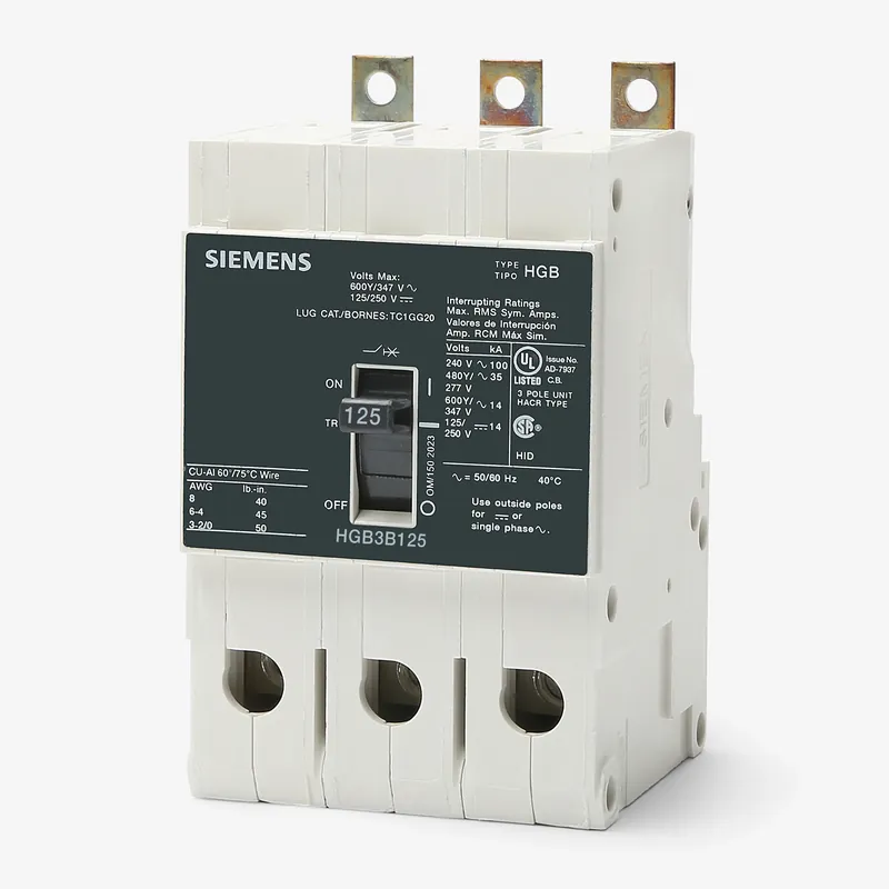 Fast Shipping Siemens HGB3B125B - 125A 3 Pole Molded Case Circuit Breaker