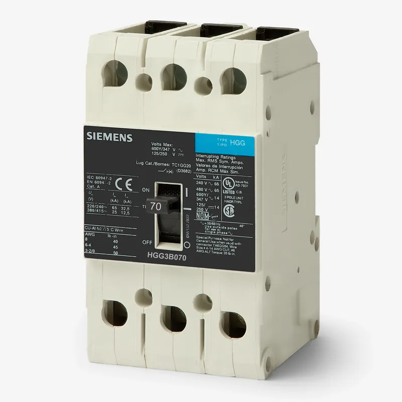 Special Offer Siemens HGG3B070L - 70A 3 Pole Molded Case Circuit Breaker