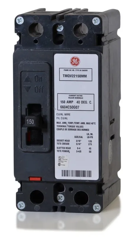 Trending ABB / General Electric TMQV22150MM - 150A 2 Pole Molded Case Circuit Breaker