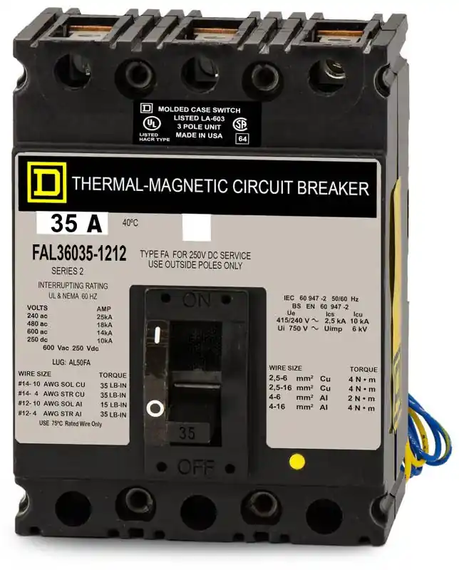 Free Returns Square D FAL36035-1212 - 35A 3 Pole Molded Case Circuit Breaker