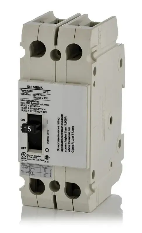 Same Day Shipping Siemens CQD215 - 15A 2 Pole Molded Case Circuit Breaker
