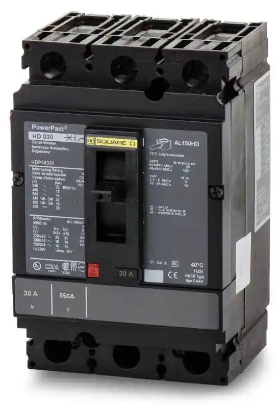 Square D HDP36030 - 30A 3 Pole Molded Case Circuit Breaker Direct From Factory