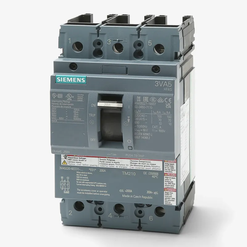 Siemens 3VA5220-6ED31-0AA0 - 200A 3 Pole Molded Case Circuit Breaker Limited Time
