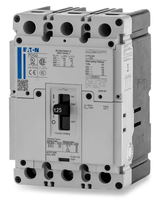 Eaton / Cutler-Hammer PDG22M0125TFFJ - 125A 2 Pole Molded Case Circuit Breaker Trusted Brand