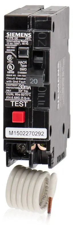 Fast Shipping Siemens QE120H - 20A GFEP Miniature Circuit Breaker
