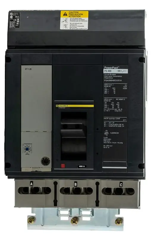 Square D PGA36040CU31A - 400A 3 Pole Molded Case Circuit Breaker Free Returns