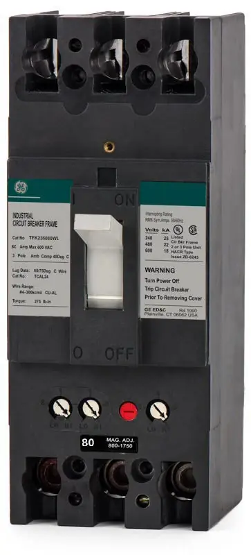 ABB / General Electric TFK236080WL - 80A 3 Pole Molded Case Circuit Breaker Shop Now
