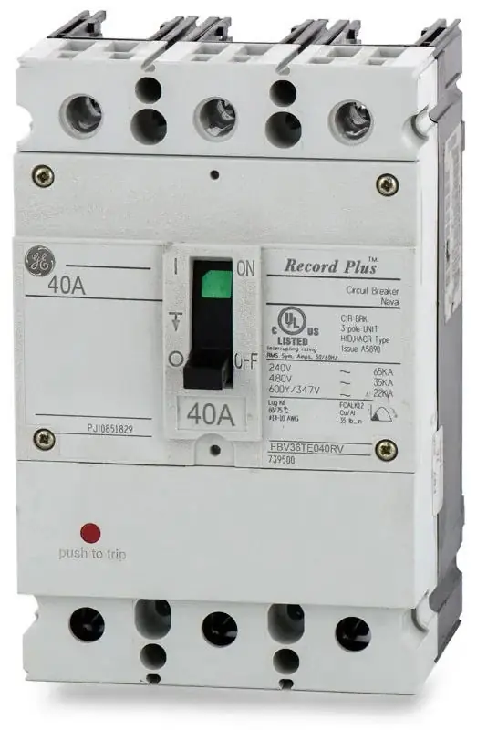 Top Rated ABB / General Electric FBV36TE040RV - 40A 3 Pole Molded Case Circuit Breaker