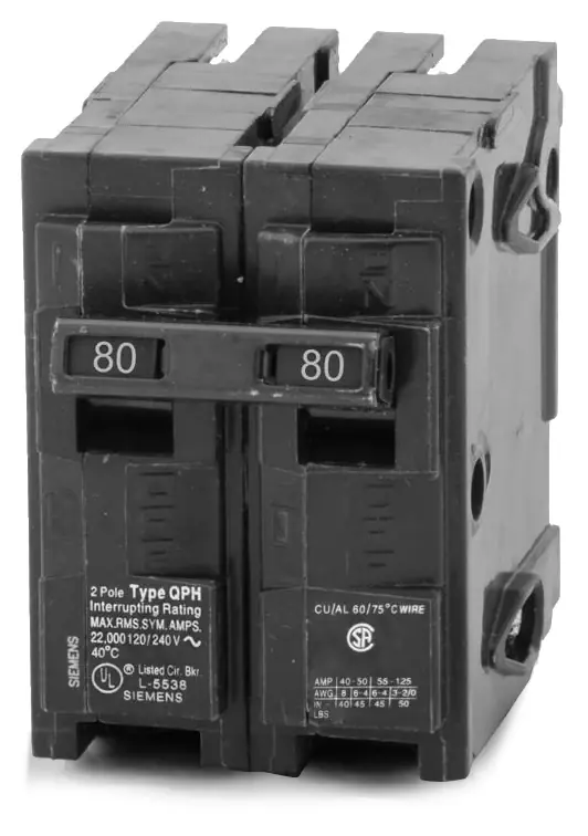 Siemens Q280HH - 80A 2 Pole Miniature Circuit Breaker Hot Picks