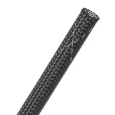 Free Returns CCF0.38TB TechFlex Sleeving, Clean Cut, Flame Retardant, 3/8 Inch, Black w/White Tracer, 50ft Spool