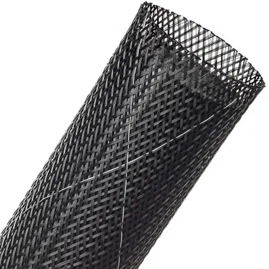 FRN2.00TB TechFlex Sleeving, Flexo, Flame Retardant, 2 Inch, Black w/White Tracer, 250ft, Splice-Free Last Chance
