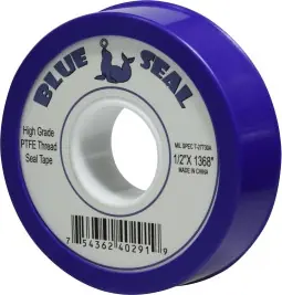 Midland Metal 982122 Thread Seal Tape, 3.5 mil Thick, 1 in W, 1296 in L, Blue, PTFE, 0.8 g/cc Density While Supplies Last