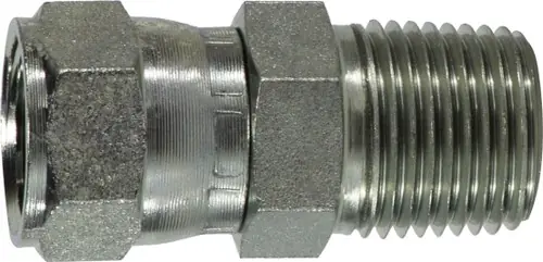 Midland Metal 650546 Straight Swivel Adapter, 7/16 in Female JIC x 3/8 in MNPT Must Have