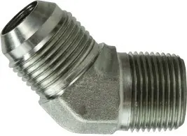 In Demand Midland Metal 25031012 45 deg Straight Elbow, 5/8 in 37 deg JIC Male Flared x 3/4 in MPT, Steel