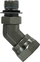 Midland Metal 6902NWO128 45 deg Swivel Adapter Elbow, 3/4 in Male ORB x 1/2 in FNPSM, Steel Express Delivery
