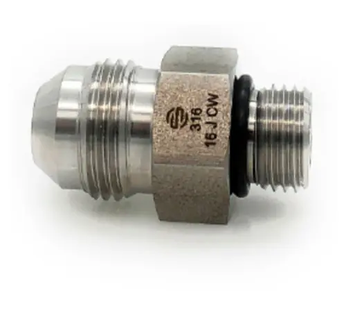 Stainless Adapters SS6400-06-08 Pipe Adapter, 3/8 in 37 deg JIC Male Flared x 1/2 in Male ORB, Stainless Steel Trending
