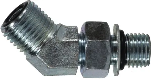 Same Day Shipping Midland Metal FS680288 45 deg Elbow, 13/16 in Male ORFS x 3/4 in Male ORB, Steel