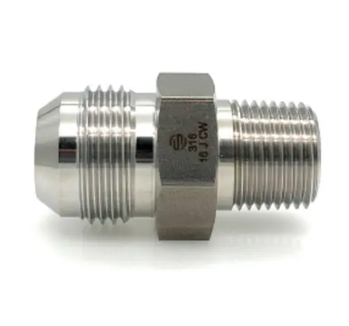 Stainless Adapters SS2404-12-08 Pipe Adapter, 3/4 in 37 deg JIC Male Flared x 1/2 in MNPT, Stainless Steel Same Day Shipping