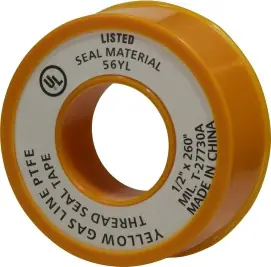 Crafted Midland Metal 982125 Gas Line Tape, 4 mil Thick, 1/2 in W, 260 in L, Yellow