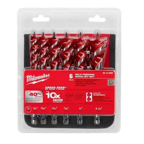 Milwaukee Tool 48-13-0600 SPEED FEED Wood Bit 6-1/2" Set - 6 PC, 2 Pack In Demand