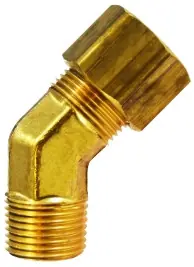 New Arrival Midland Metal 18339 45 deg Elbow, 1/2 in Tube OD x 1/2 in Male NPTF, Brass