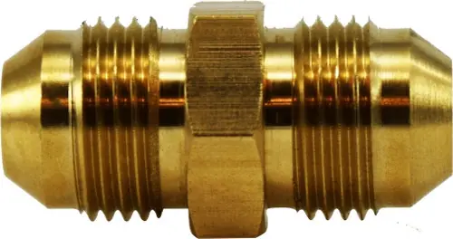 Hassle-Free Returns Midland Metal 28966 Straight Tube Union, 1/4 in Male JIC Flared x 1/4 in Male JIC Flared, Brass
