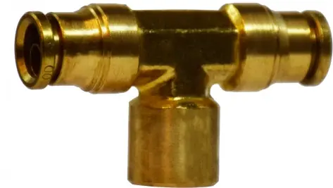 Midland Metal 770404 Branch Tee, 1/4 in Push-In Tube x 1/4 in Push-In Tube x 1/4 in FPT, Brass Trending