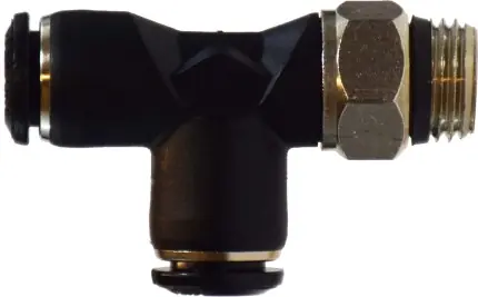 Trending Midland Metal 20677 Swivel Run Tee, 10 mm Push-In x 3/8 in Push-In x 10 mm Male BSPT, Composite, Nickel-Plated