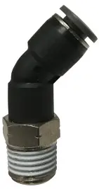 Midland Metal 20139C 45 deg Swivel Elbow, 1/4 in Push-In x 1/8 in MNPT, Composite Affordable